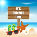 Summer holiday background. Season vacation, weekend. Vector Illustration. Royalty Free Stock Photo